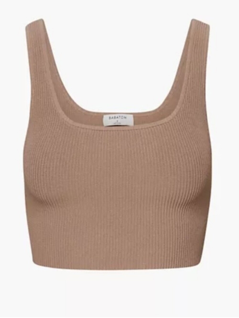 Aritzia Babaton Sculpt Knit Scoopneck Cropped Tank - Toasty XS